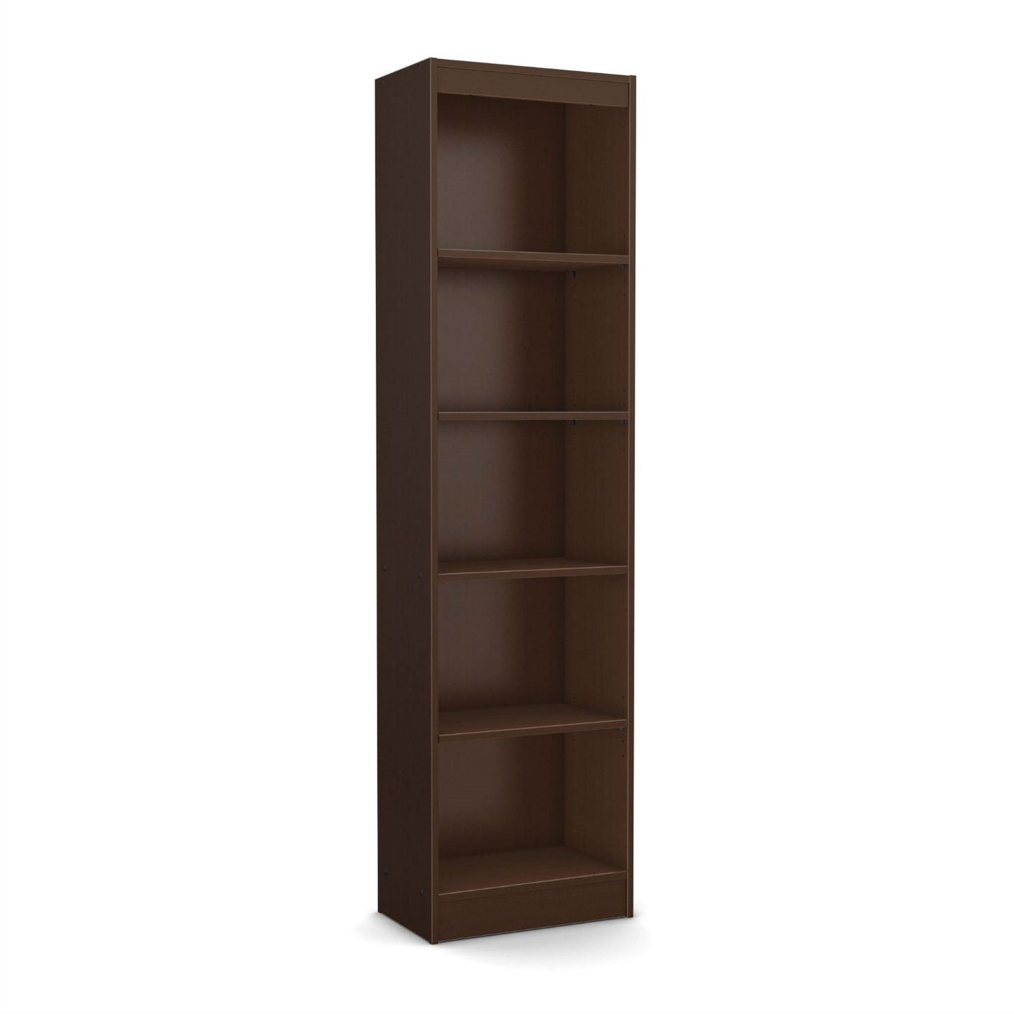 Chocolate Brown Wood Finish 71-inch Tall 5-Shelf Bookcase-0